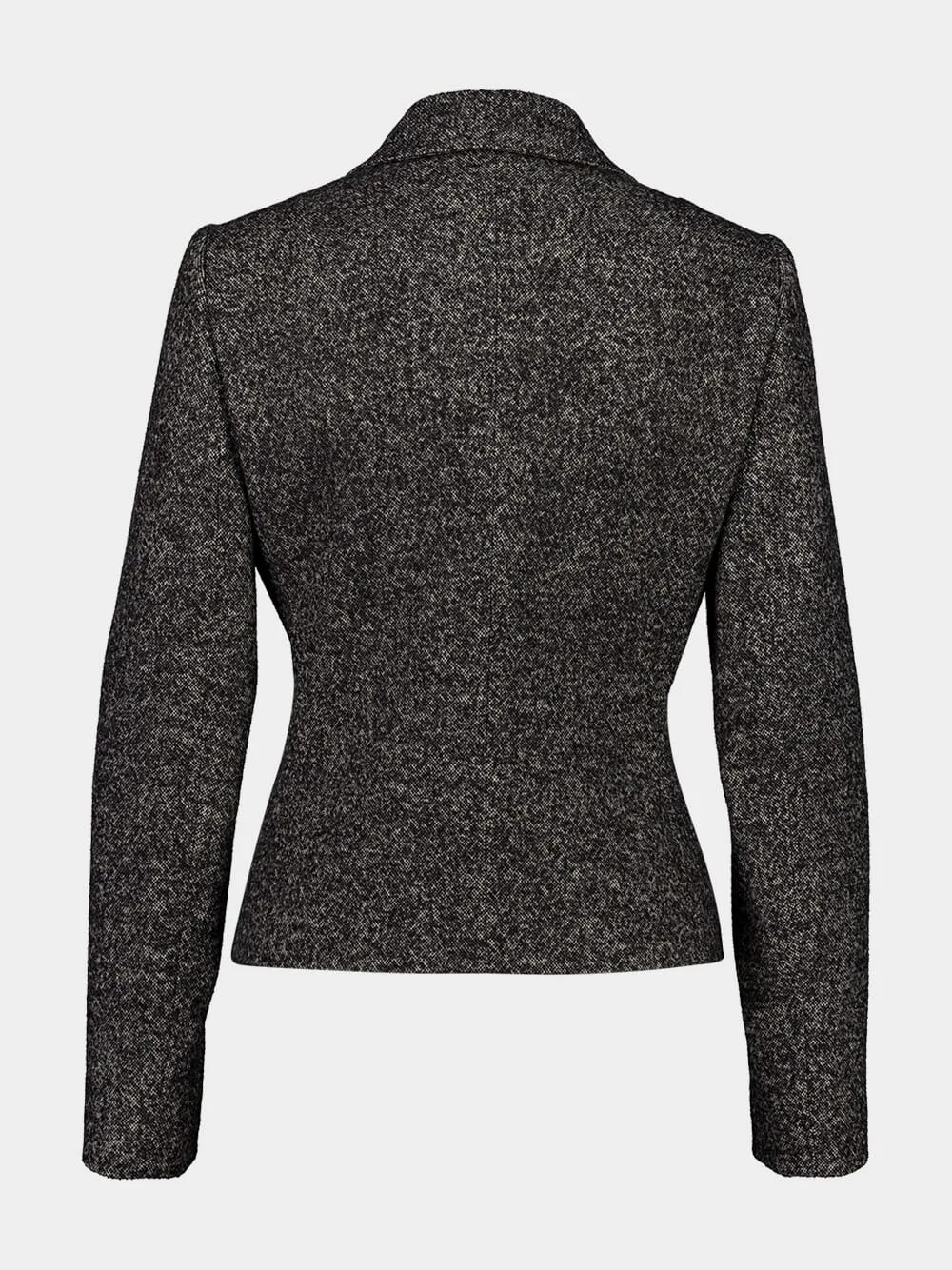 Grey Dotted Wool Single-Breasted Jacket sold by Fashion Clinic product image thumbnail 2