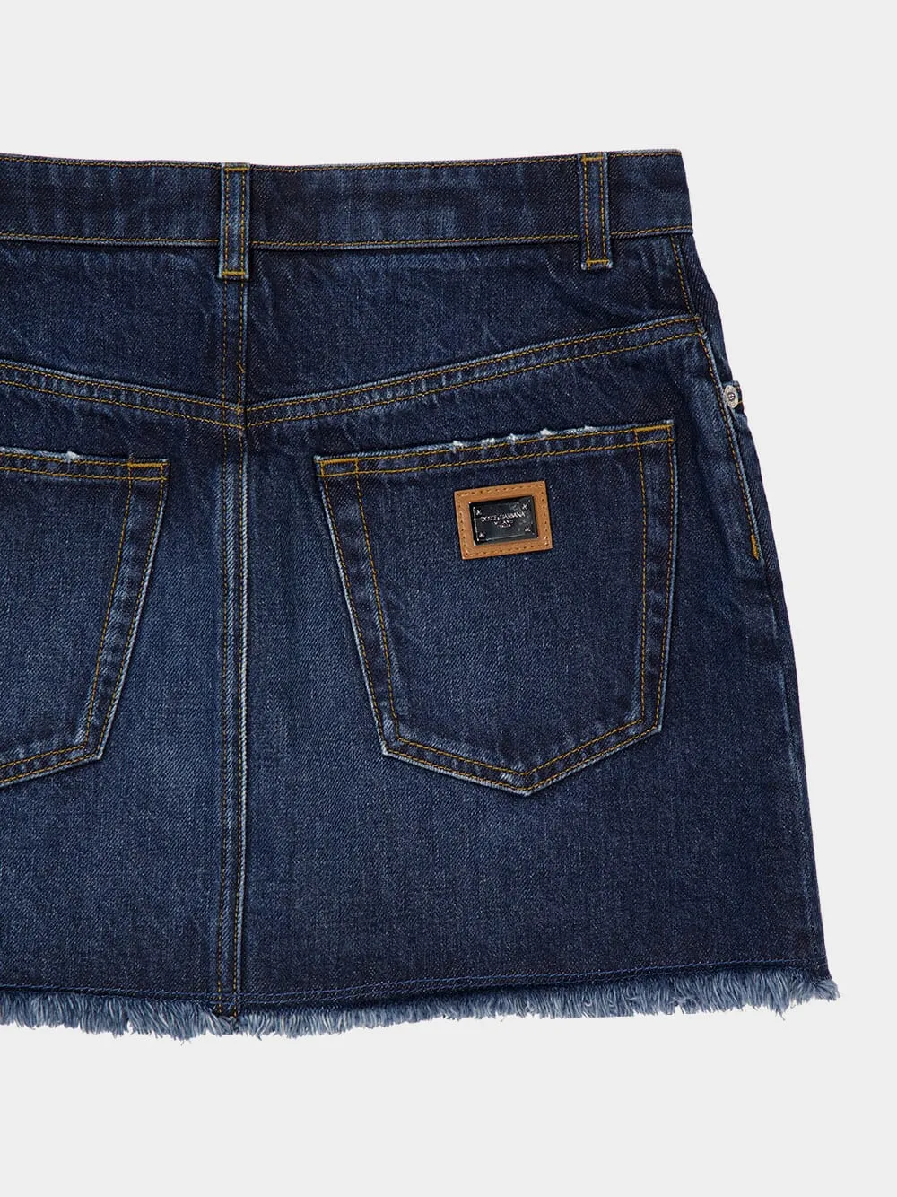 Dark Blue Mini 5-Pocket Denim Skirt sold by Fashion Clinic product image thumbnail 4