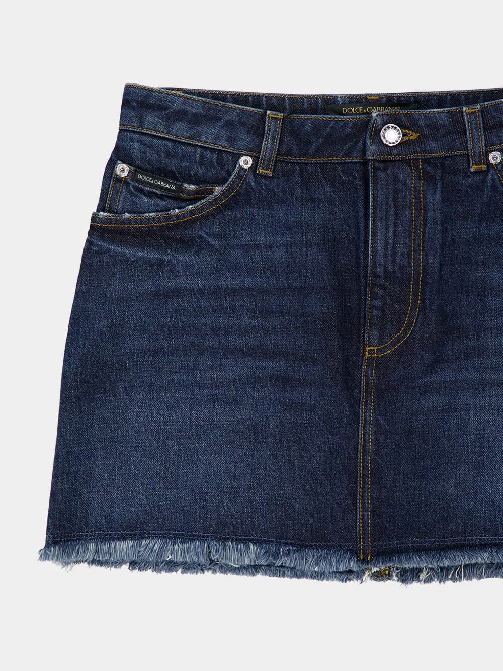 Dark Blue Mini 5-Pocket Denim Skirt sold by Fashion Clinic product image thumbnail 3