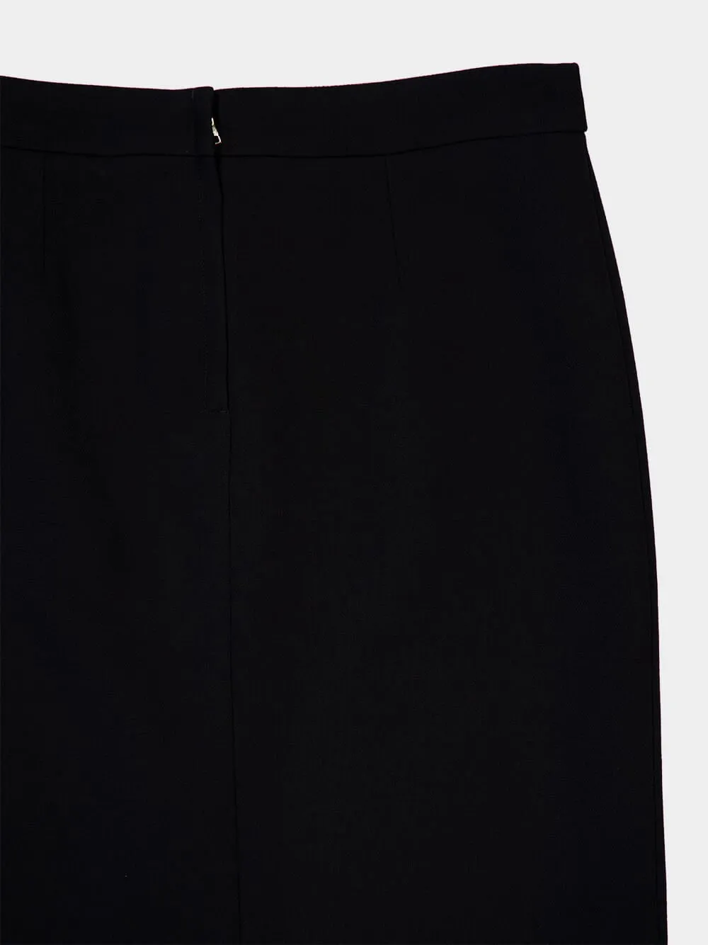 Black Virgin Wool Midi Pencil Skirt sold by Fashion Clinic product image thumbnail 4