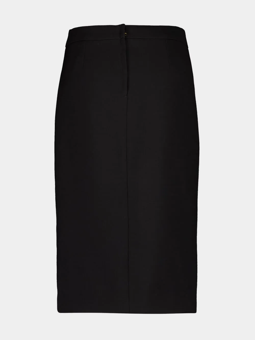 Black Virgin Wool Midi Pencil Skirt sold by Fashion Clinic product image thumbnail 2