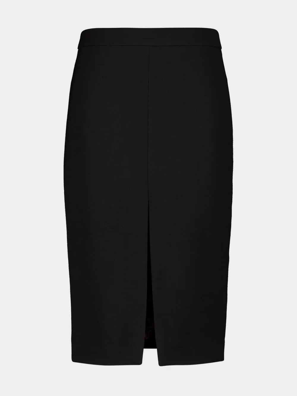 Black Virgin Wool Midi Pencil Skirt sold by Fashion Clinic