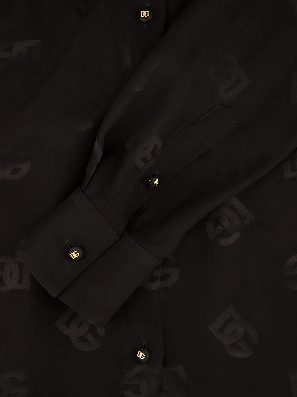 Black Silk Shirt with Logo Pattern sold by Fashion Clinic product image thumbnail 4