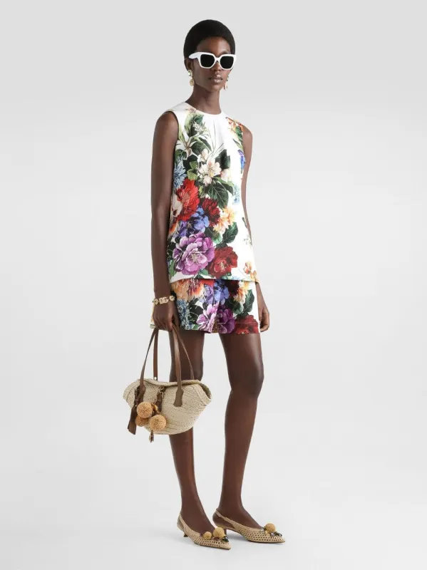 Sleeveless Floral Bouquet-Print Top sold by Fashion Clinic