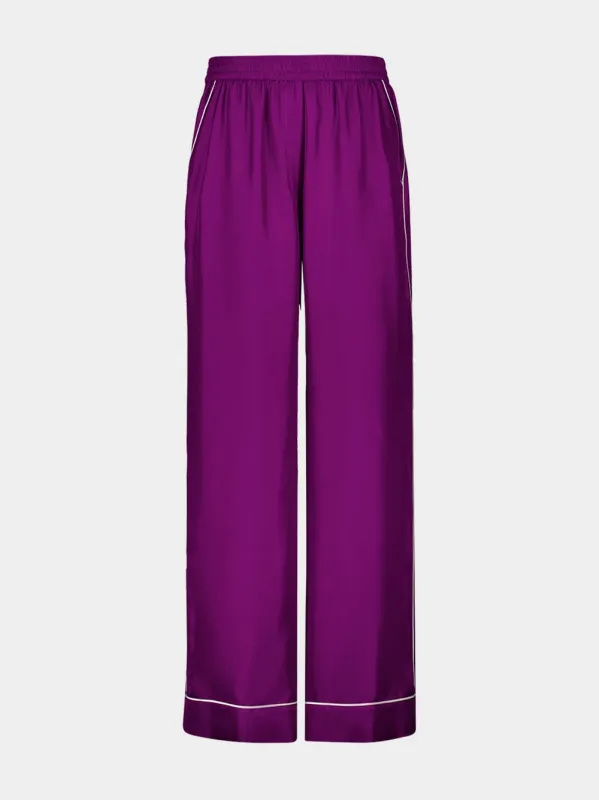 Purple Silk Twill Vanity Pants sold by Fashion Clinic