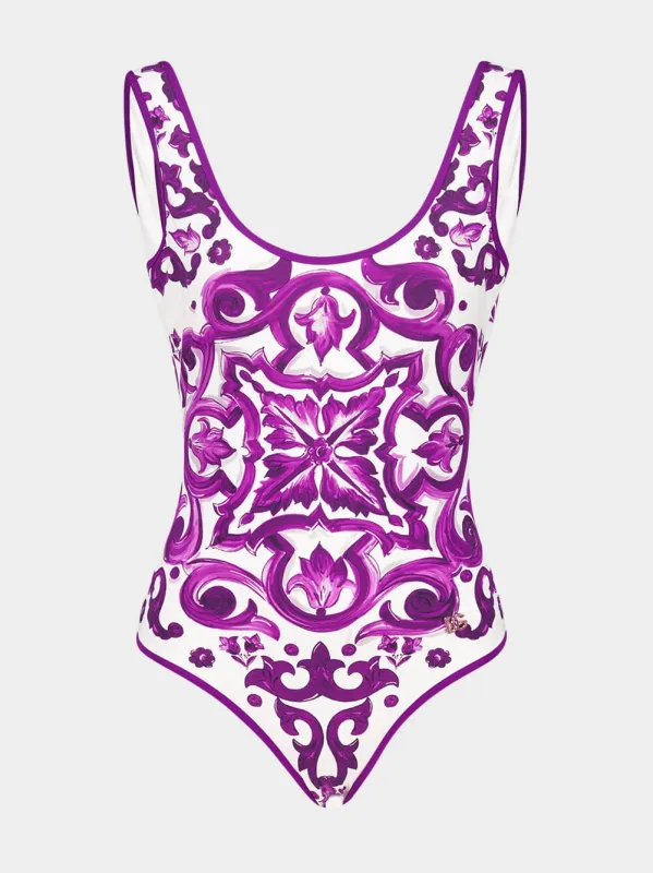Majolica-Print One-Piece Swimsuit sold by Fashion Clinic