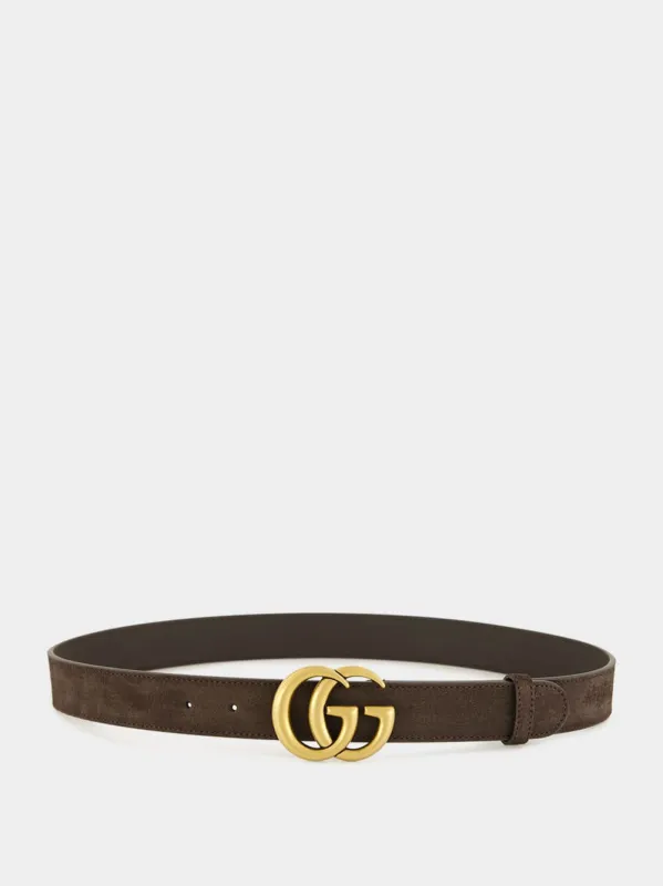 Brown GG Marmont Suede Belt sold by Fashion Clinic