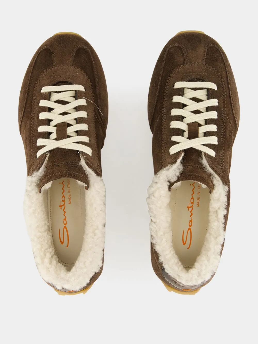 Brown Suede Sneakers with Shearling Lining sold by Fashion Clinic product image thumbnail 4