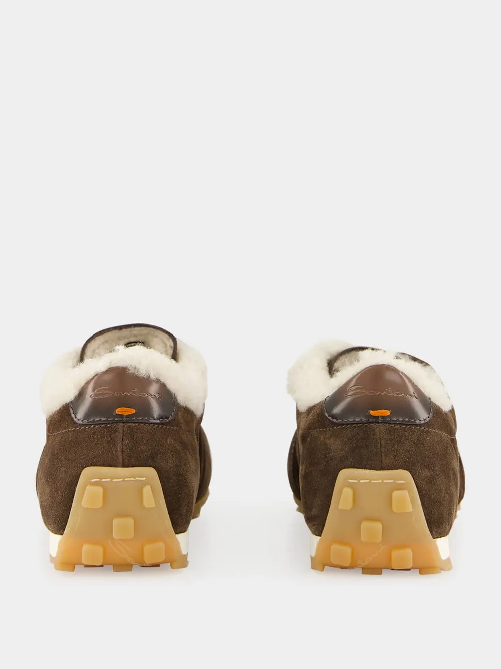 Brown Suede Sneakers with Shearling Lining sold by Fashion Clinic product image thumbnail 5