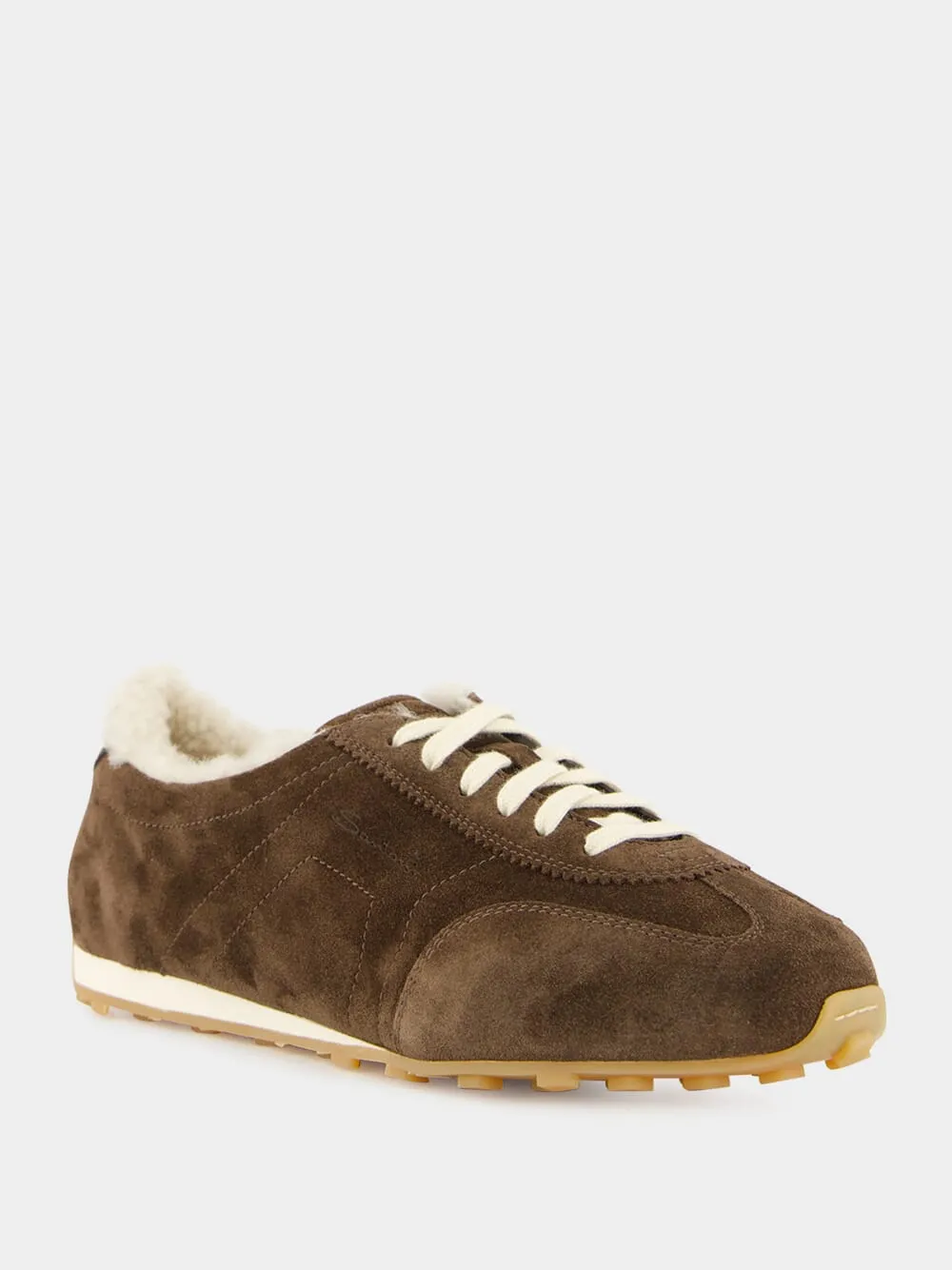 Brown Suede Sneakers with Shearling Lining sold by Fashion Clinic product image thumbnail 2