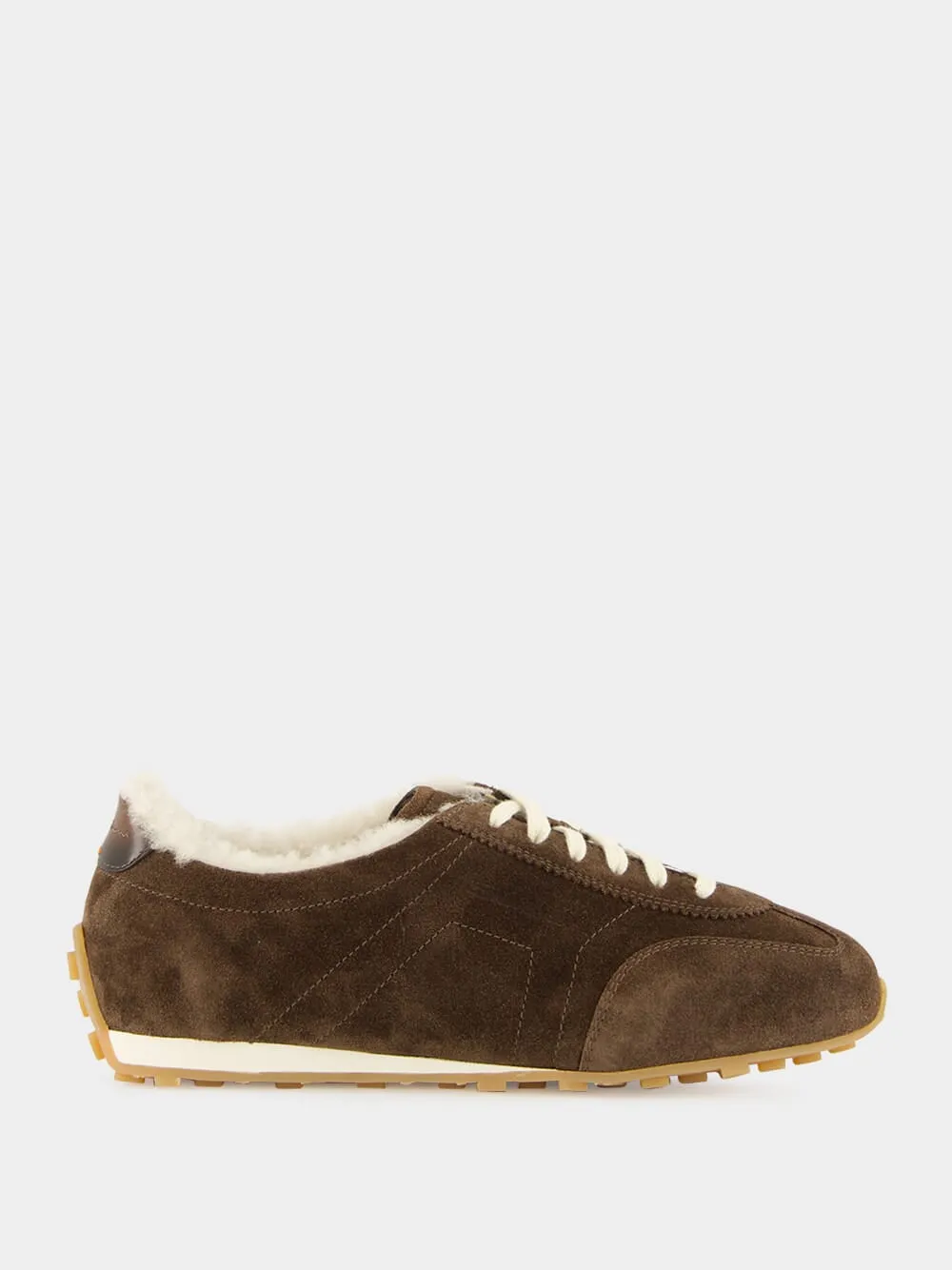 Brown Suede Sneakers with Shearling Lining sold by Fashion Clinic