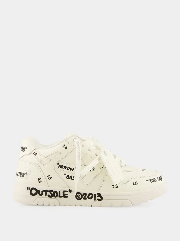 White Graffiti Out Of Office Sneakers sold by Fashion Clinic