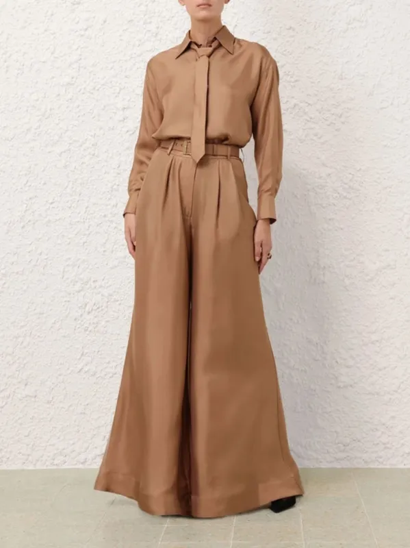 Biscuit Relaxed Tie Shirt sold by Fashion Clinic