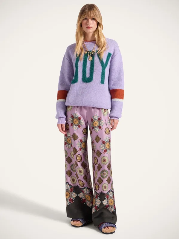 Dusty Pink Silk Twill Palazzo Pants sold by Fashion Clinic