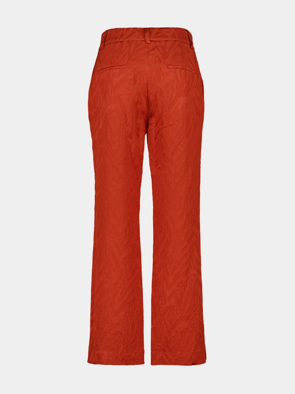 Rust Jacquard Matelassé 24/7 Cigarette Pants sold by Fashion Clinic product image thumbnail 3