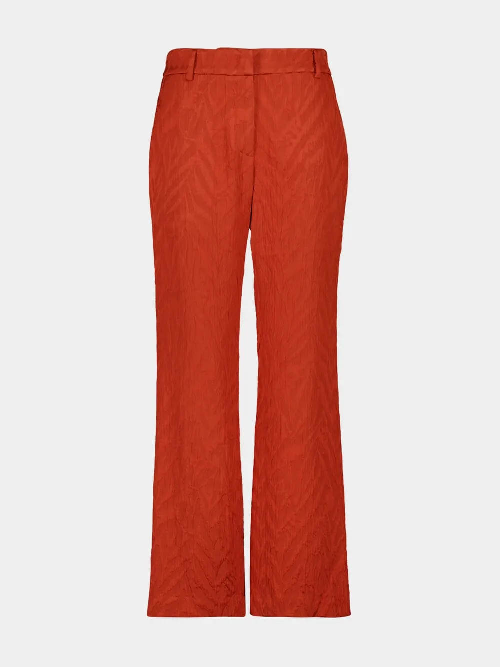 Rust Jacquard Matelassé 24/7 Cigarette Pants sold by Fashion Clinic