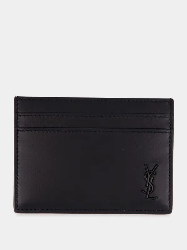Black Matte Leather Card Case sold by Fashion Clinic