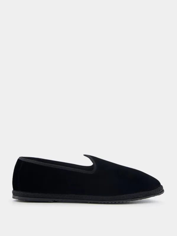 Furlane Wilde Cotton Black Slippers sold by Fashion Clinic