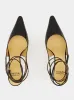 Black Ankle-Strap Watersnake Leather Slingback Pumps sold by Fashion Clinic