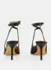 Black Ankle-Strap Watersnake Leather Slingback Pumps sold by Fashion Clinic