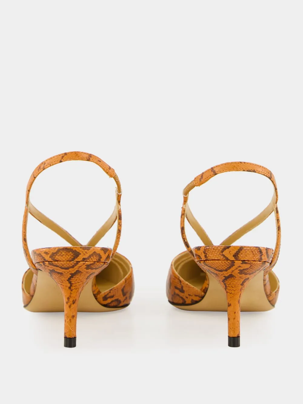 Mou Kitten Heels Cut-Out Watersnake Leather Slingbacks sold by Fashion Clinic product image thumbnail 5