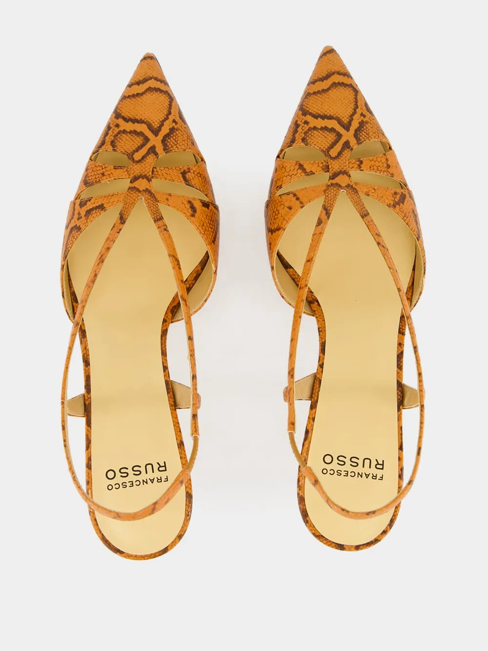 Mou Kitten Heels Cut-Out Watersnake Leather Slingbacks sold by Fashion Clinic product image thumbnail 4