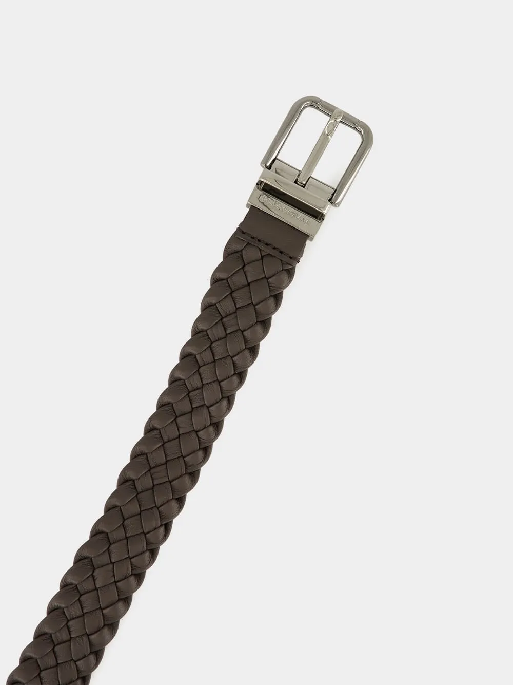 Chocolate Brown Woven Goatskin Belt sold by Fashion Clinic product image thumbnail 2