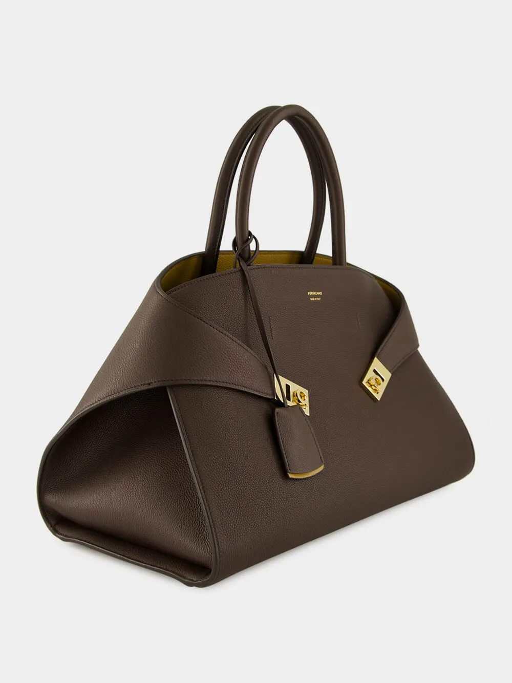 Hug Brown Grainy Leather Medium Handbag sold by Fashion Clinic product image thumbnail 3