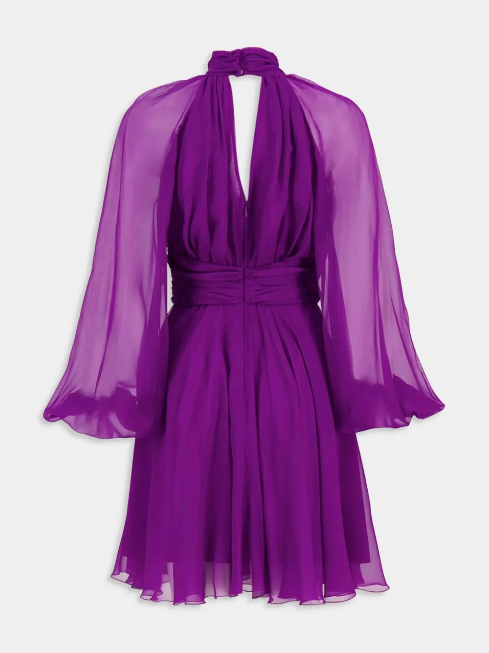 Violet Draped Silk Chiffon Mini Dress sold by Fashion Clinic product image thumbnail 2
