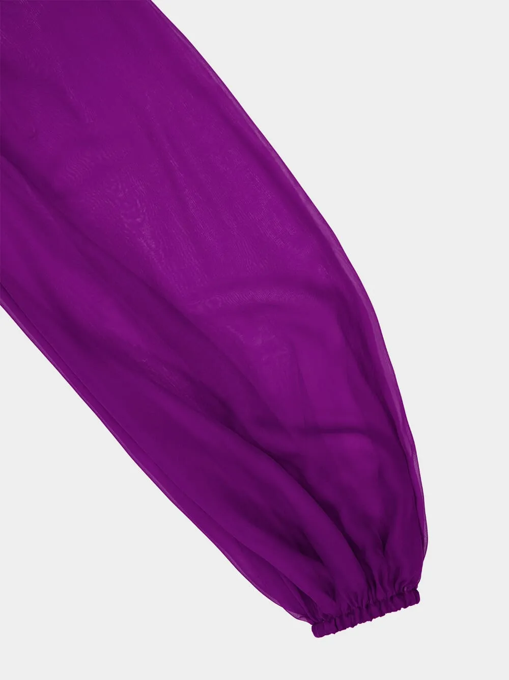 Violet Draped Silk Chiffon Mini Dress sold by Fashion Clinic product image thumbnail 5