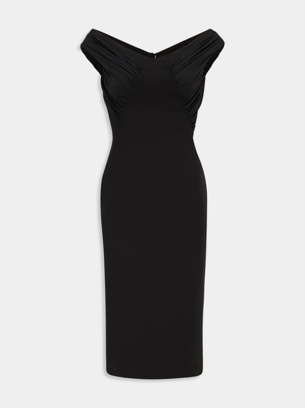 Black Crêpe Organza Bodycon Dress sold by Fashion Clinic