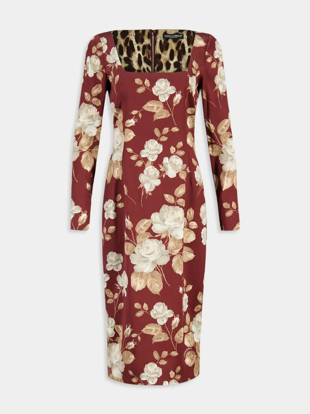 Vintage Rose-Print Satin Midi Dress sold by Fashion Clinic product image thumbnail 2