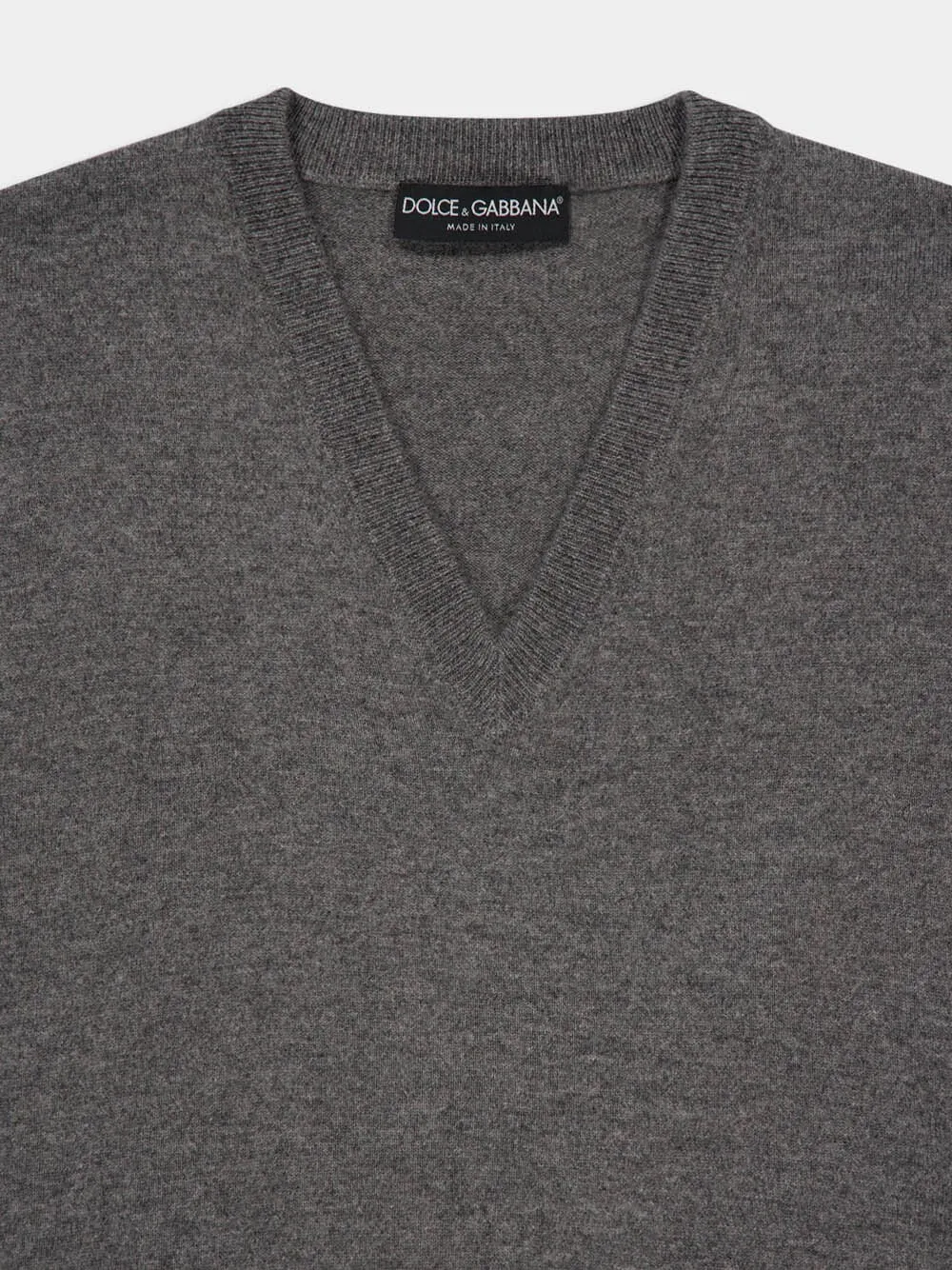 Grey V-Neck Cashmere Pullover sold by Fashion Clinic product image thumbnail 4
