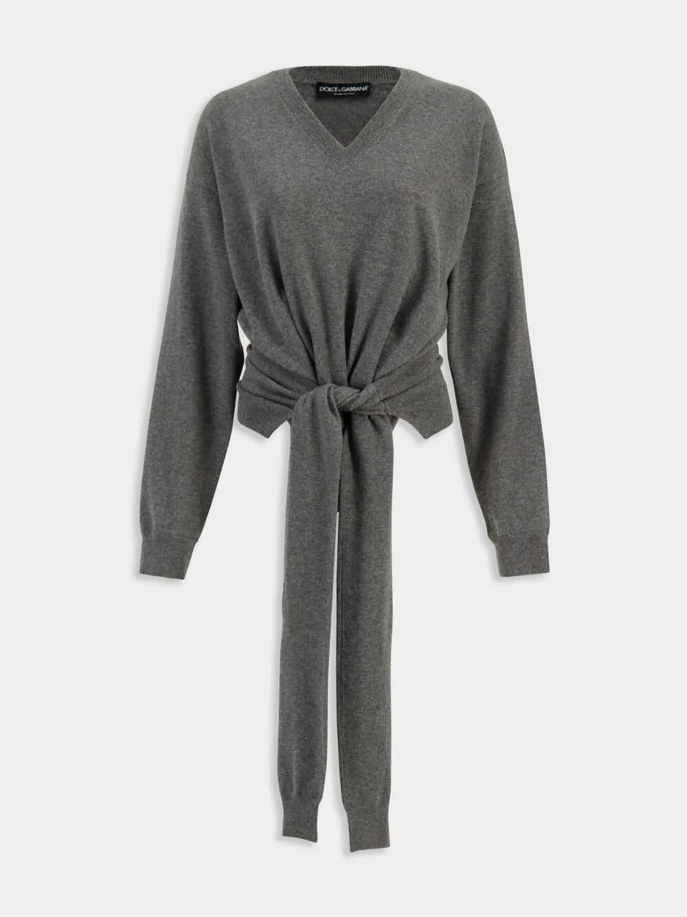 Grey V-Neck Cashmere Pullover sold by Fashion Clinic product image thumbnail 2