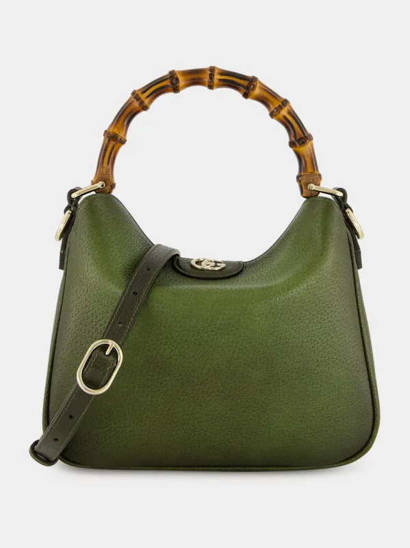 Petite Green Diana Leather Hobo Bag sold by Fashion Clinic