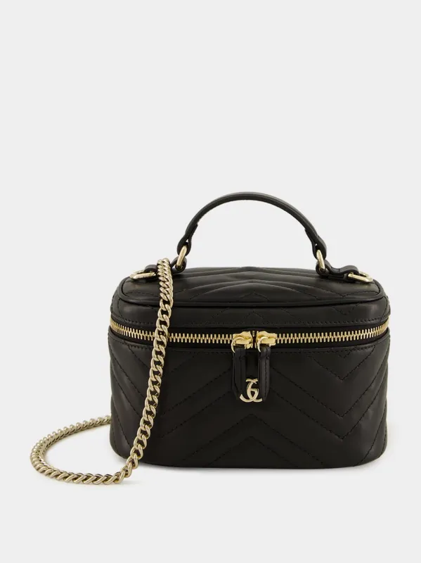 Black GG Marmont Mini Vanity Bag sold by Fashion Clinic