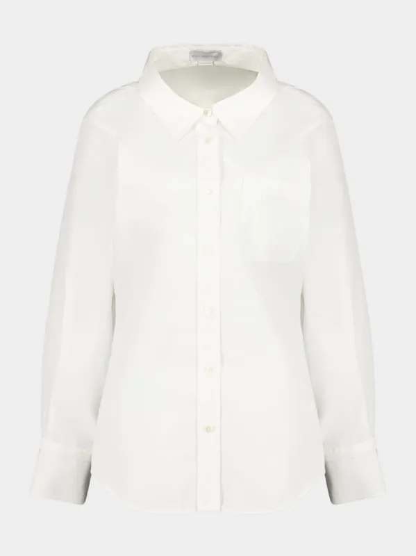 Pure White Cotton Poplin Shirt sold by Fashion Clinic