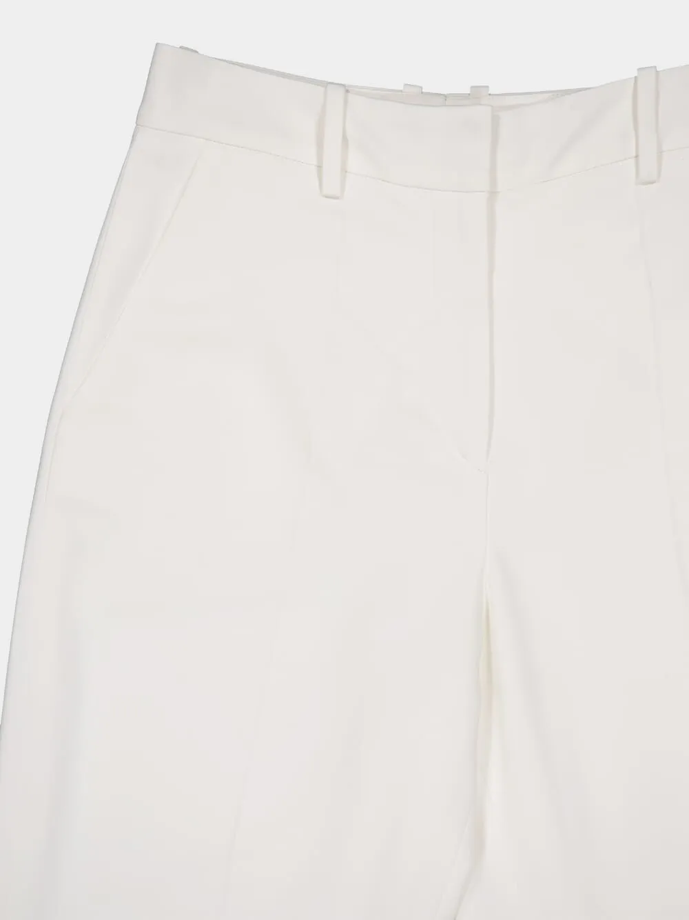 White Crepe Flared Trousers sold by Fashion Clinic product image thumbnail 5