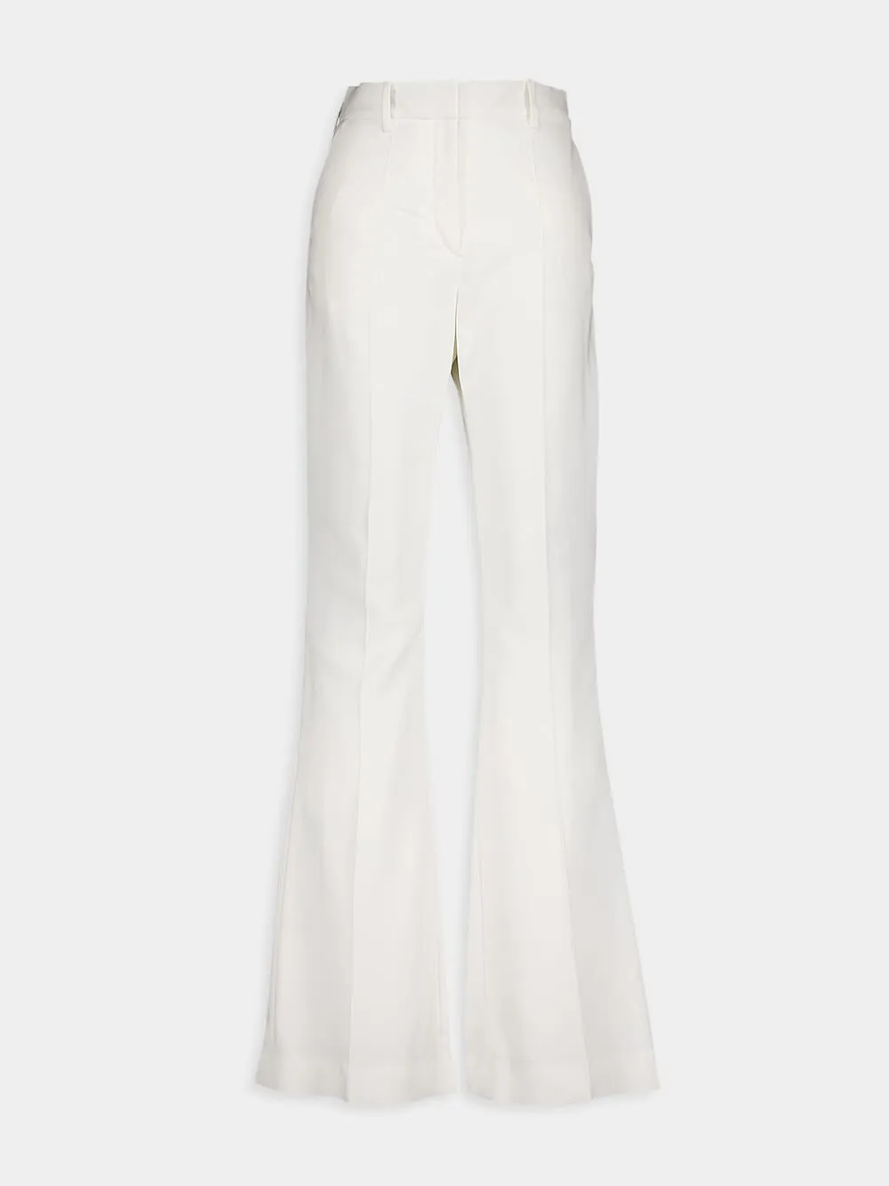White Crepe Flared Trousers sold by Fashion Clinic product image thumbnail 2