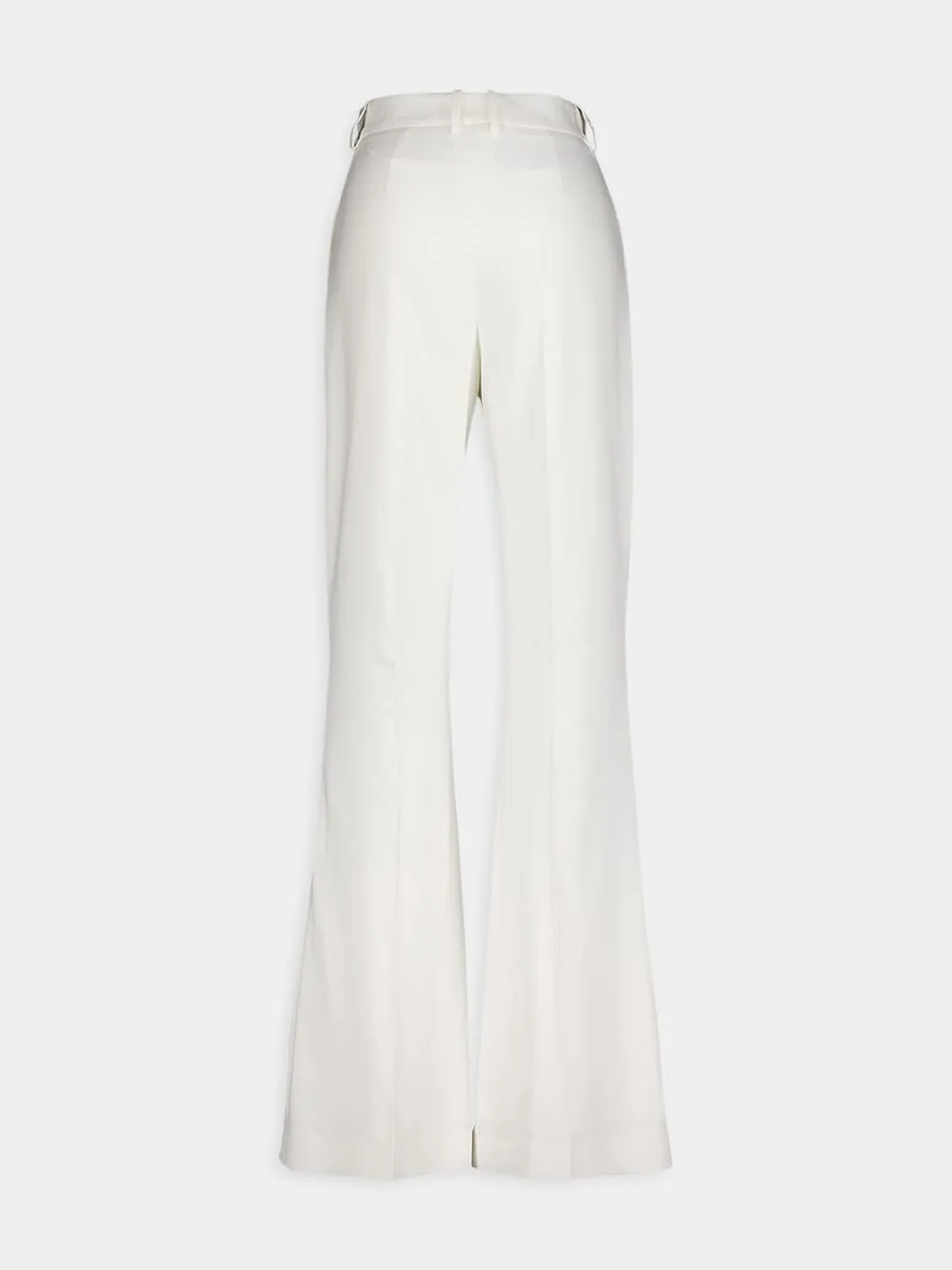 White Crepe Flared Trousers sold by Fashion Clinic product image thumbnail 3