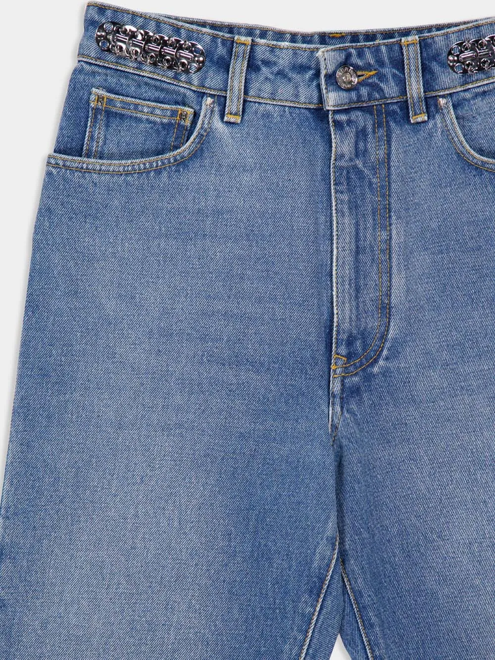 Blue High-Waist Straight Jeans sold by Fashion Clinic product image thumbnail 3