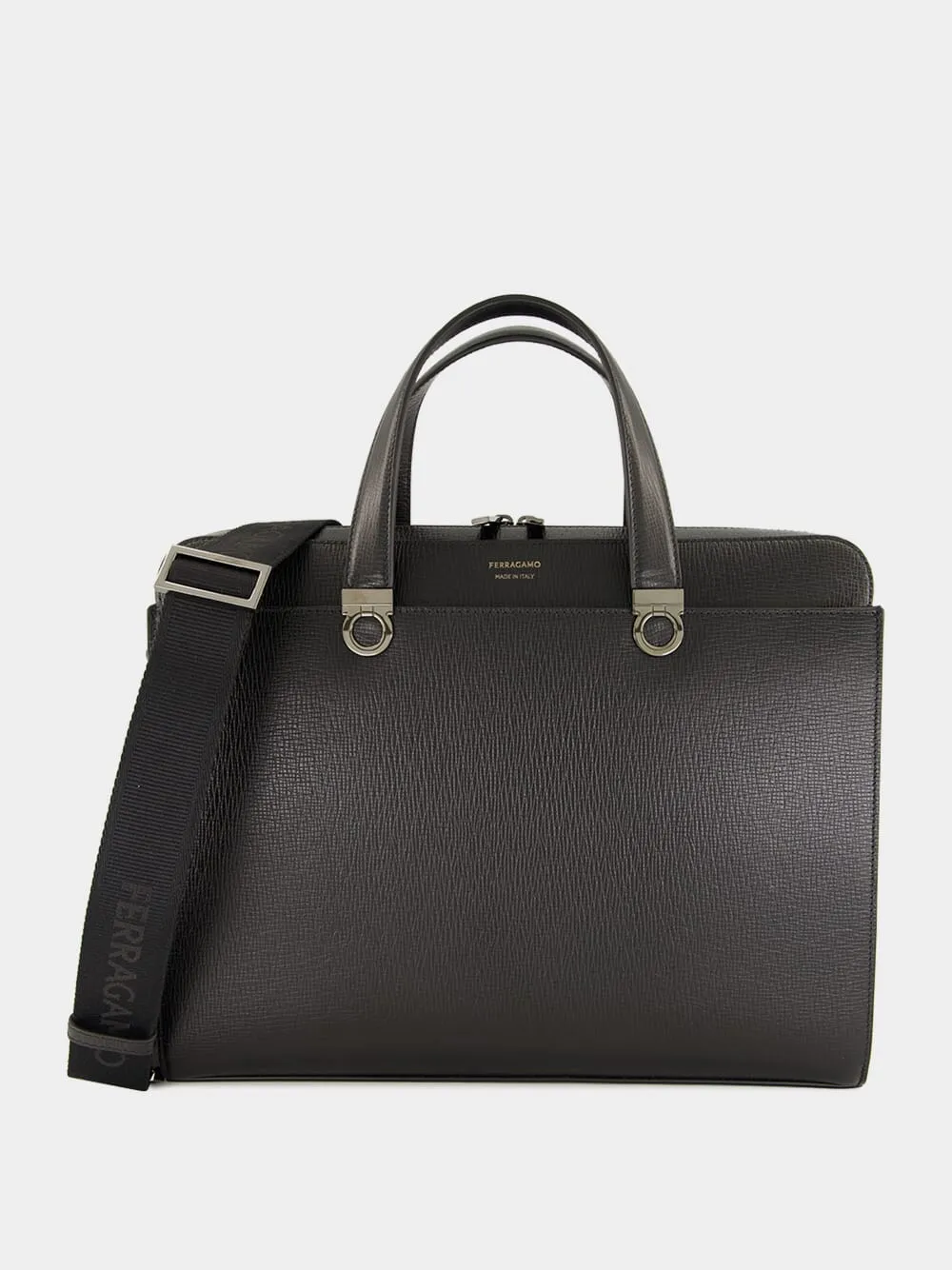 Black Trading Leather Briefcase sold by Fashion Clinic