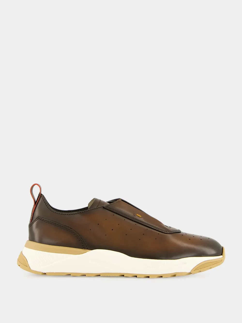 Brown Leather Low-Top Sneakers sold by Fashion Clinic