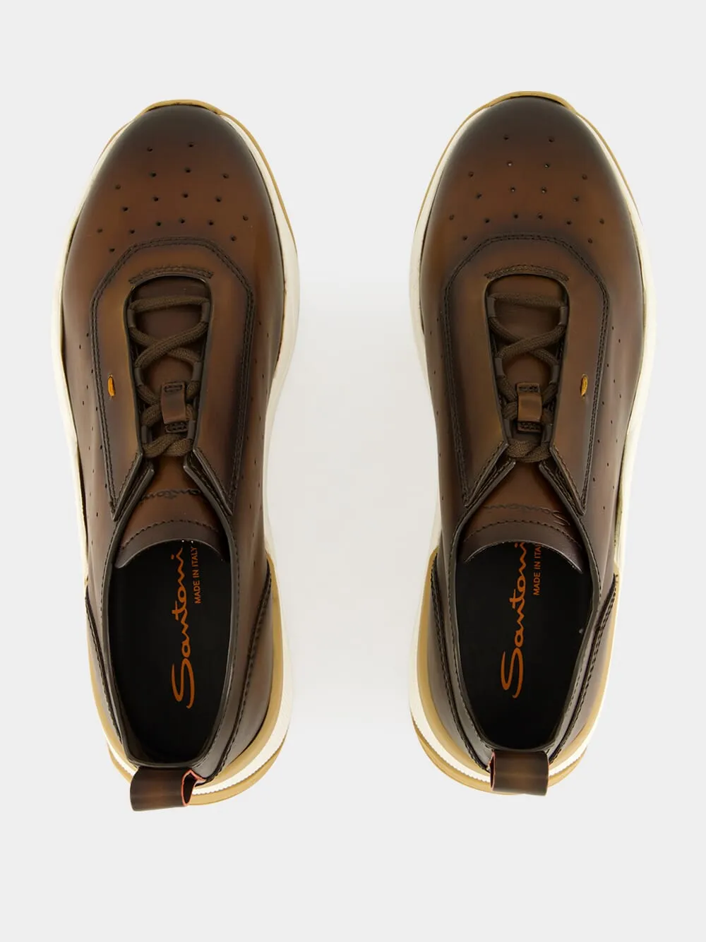 Brown Leather Low-Top Sneakers sold by Fashion Clinic product image thumbnail 4