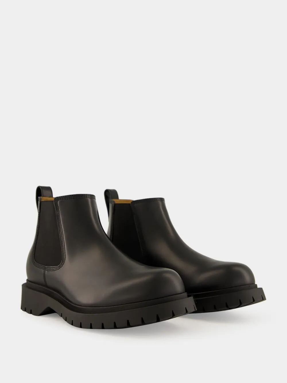 Black Brushed Leather Chelsea Boots sold by Fashion Clinic product image thumbnail 3
