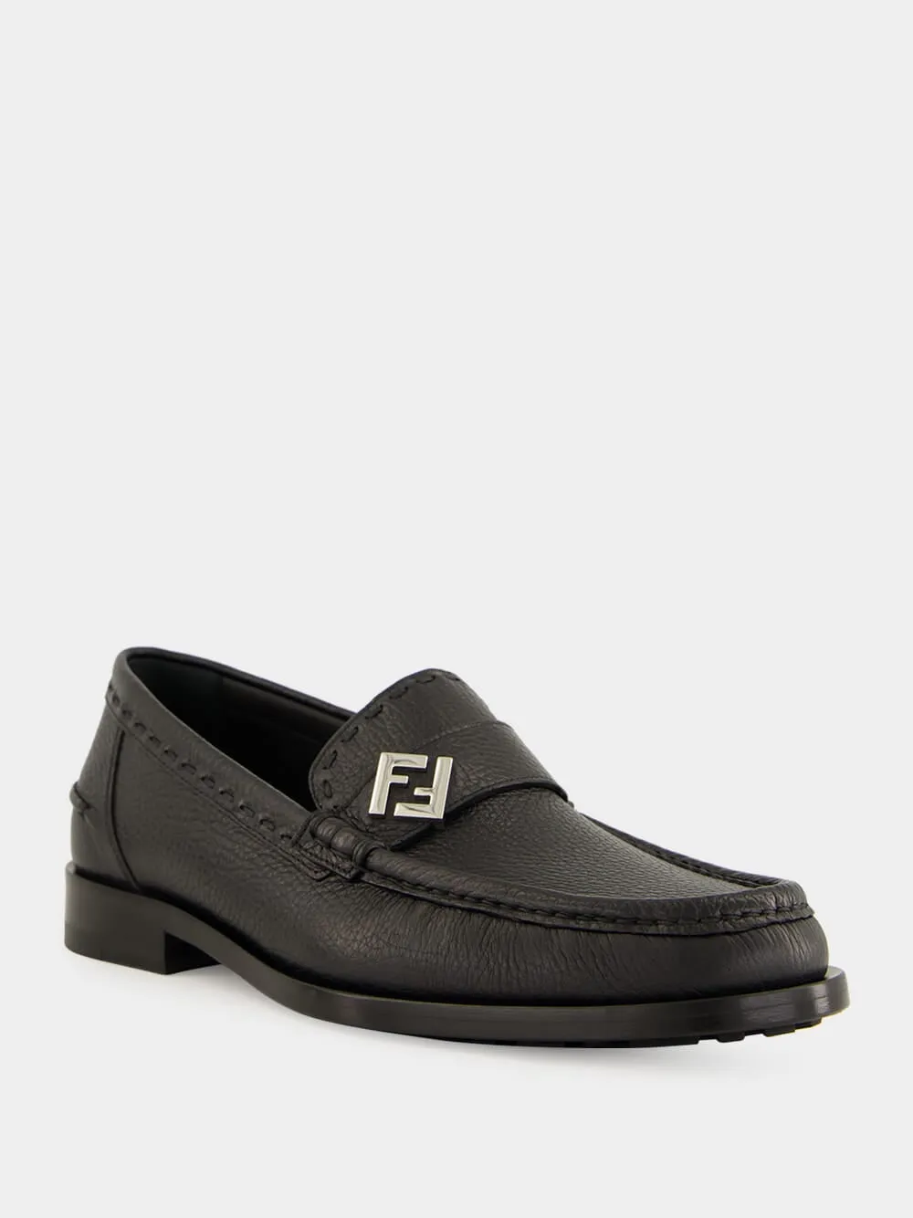 Black FF Metal Selleria Loafers sold by Fashion Clinic product image thumbnail 2