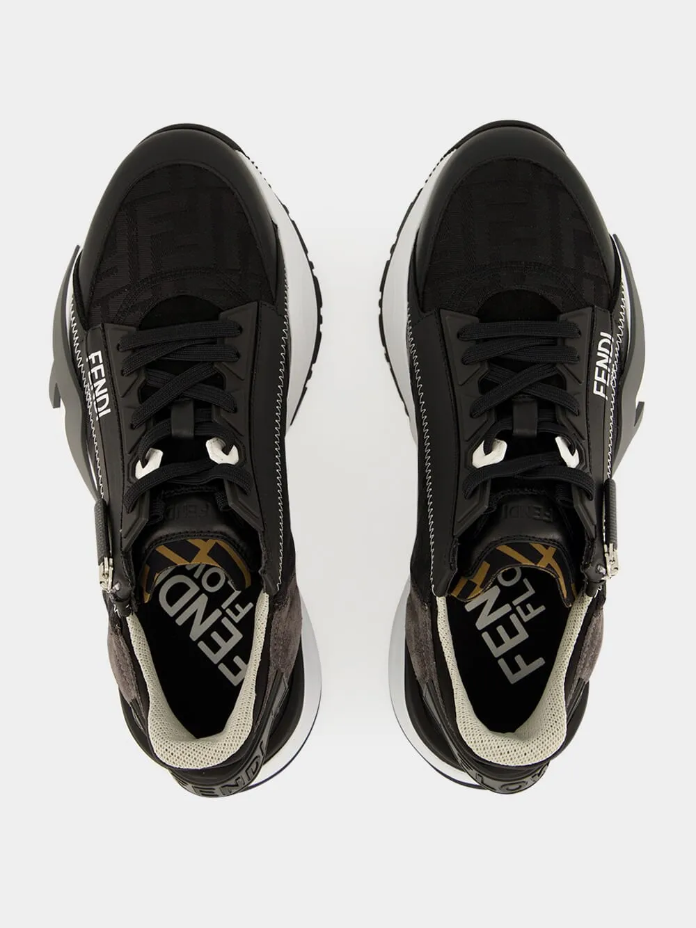 Black Fendi Flow Jacquard Trainers sold by Fashion Clinic product image thumbnail 4