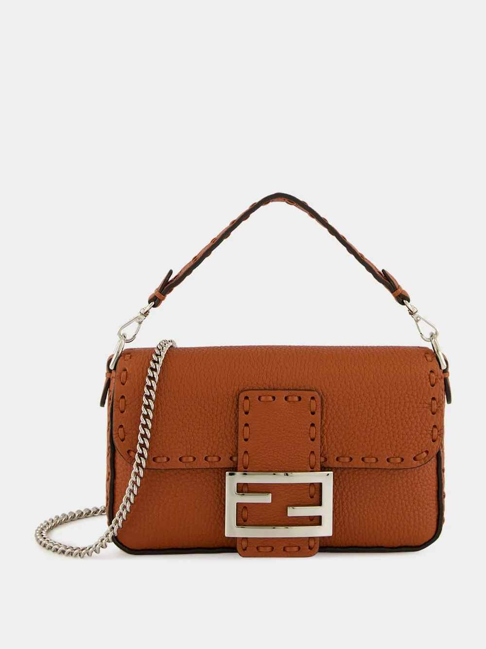 Sienna Brown Baguette Mini Selleria Bag sold by Fashion Clinic