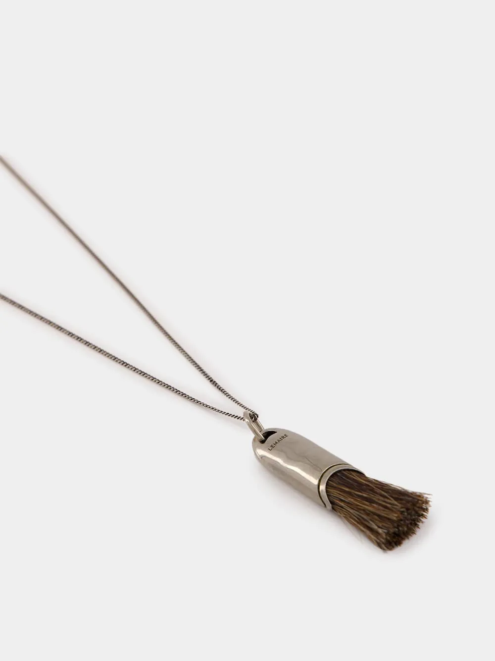 Brown Silver Personal Brush Necklace sold by Fashion Clinic product image thumbnail 3
