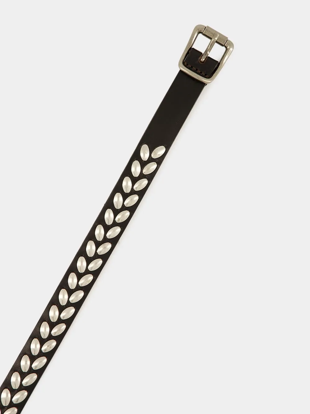 Almond Stud Belt 20 in Dark Brown sold by Fashion Clinic product image thumbnail 3